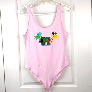 Vintage M TV pink bodysuit